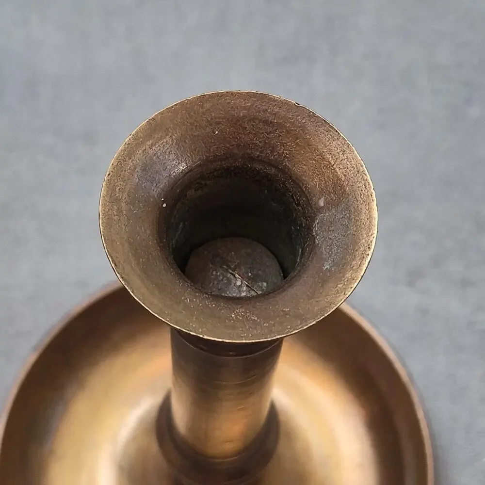 Vintage Brass Push-Up Candlestick Adjustable Antique Chamber Stick
